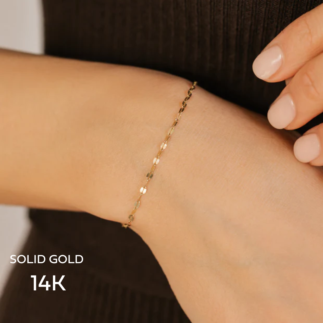 Solid gold discount chain bracelet womens