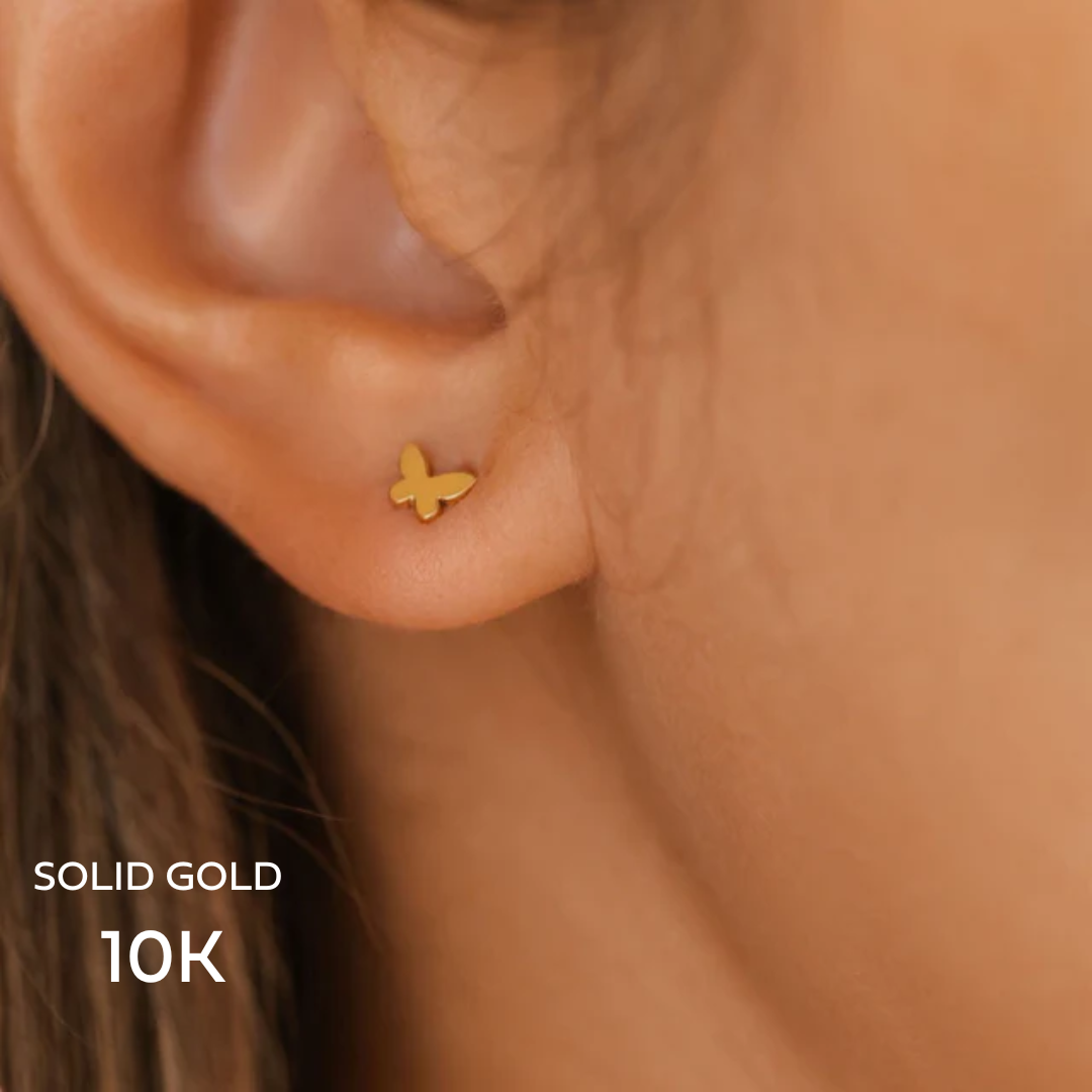 Gold butterfly 2025 earrings studs