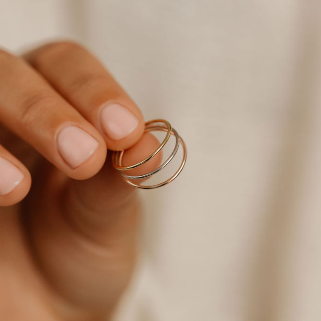 Simple Rings, Minimalist Ring, Rose Gold Stack Rings, Thin Gold Bands, Size 10 Woman Rings, Rings for Women, Thumb Ring | Bliss Ring