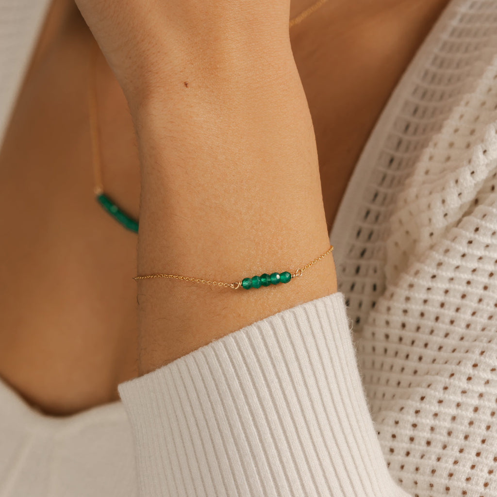 Healing Green onyx bracelet made in Canada