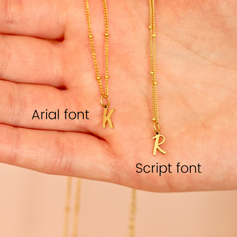 Font styles for initial pendant necklace
