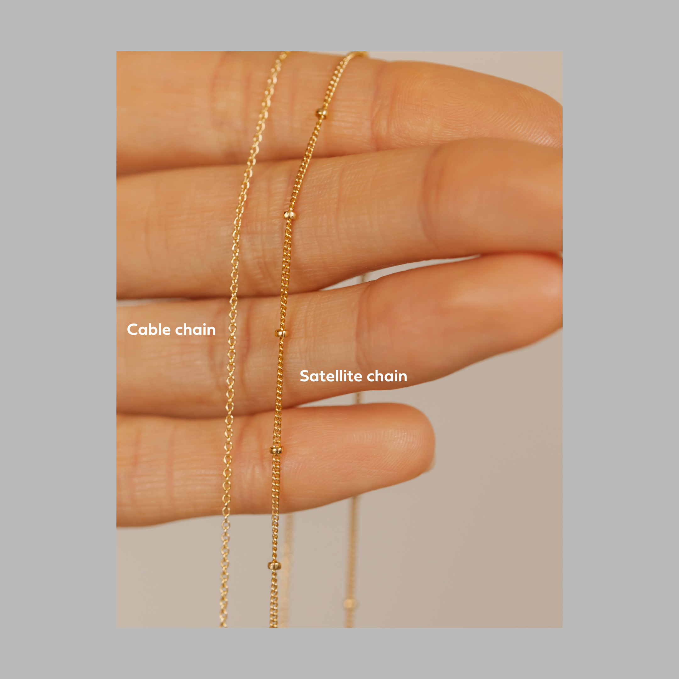 gold filled basic cable chain and satellite chain made in Canada