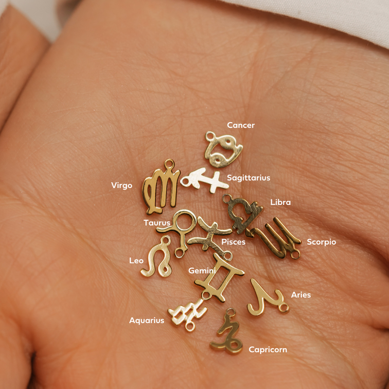 zodiac sing charms in gold