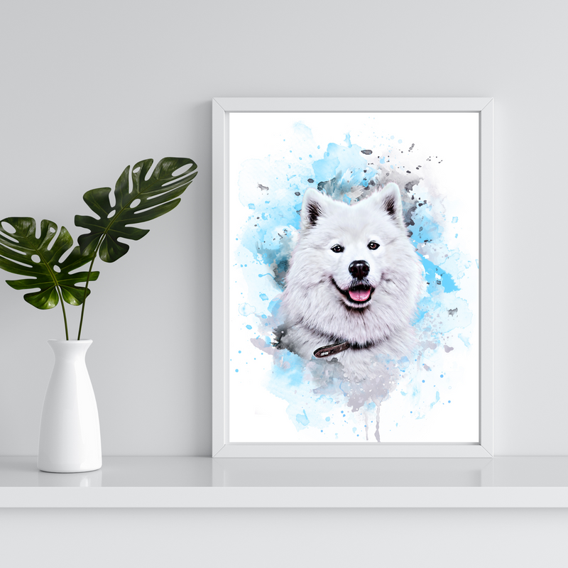 Digital Watercolor Pet Portrait
