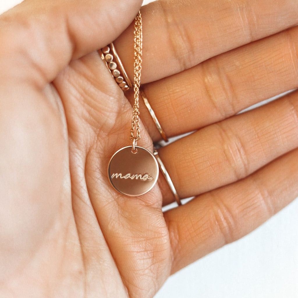 MAMA Hand-stamped Coin Necklace