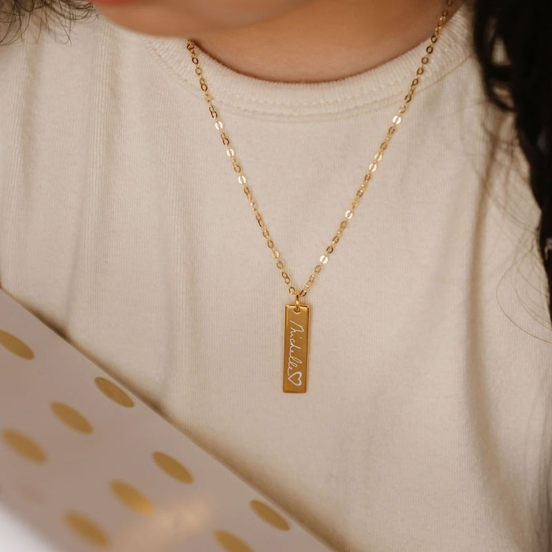 Custom Handwriting Tag Necklace - M E I R A K O