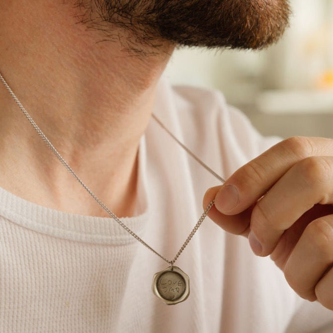Custom Wax Seal Handwriting Necklace