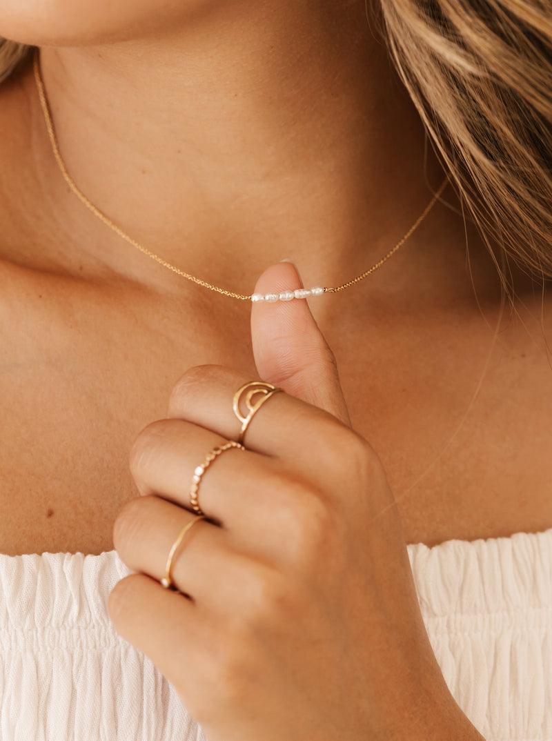 Tiny Pearl Bar Necklace