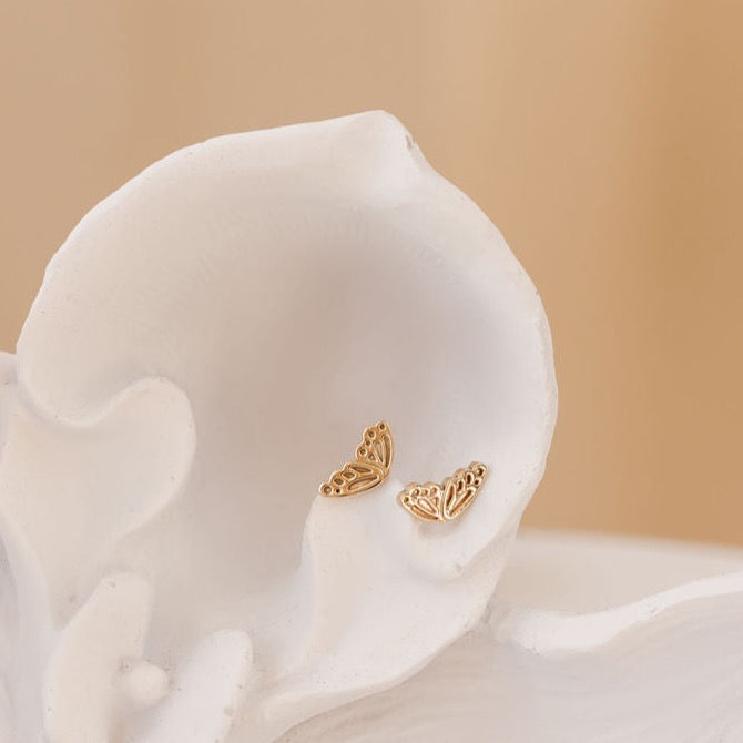 butterfly stud earrings in sterling silver