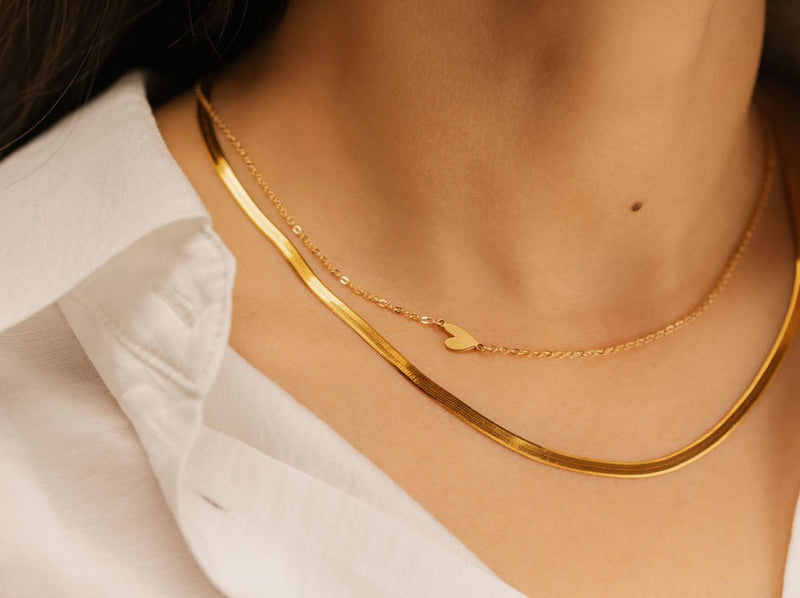 Engraved Herringbone Necklace