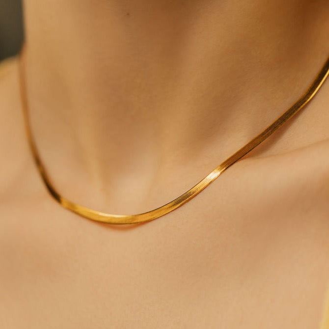 Engraved Herringbone Necklace