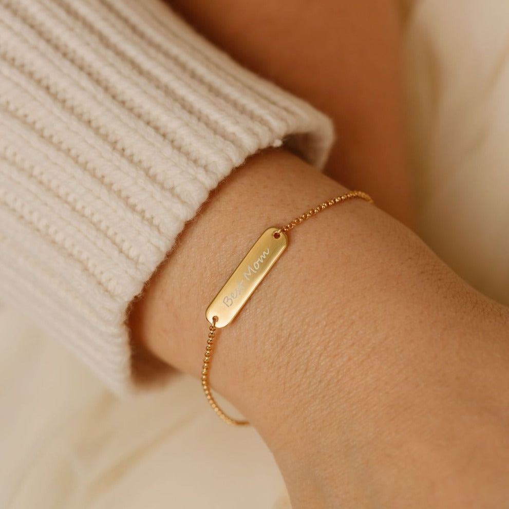 Custom Handwriting Bar Bracelet - M E I R A K O