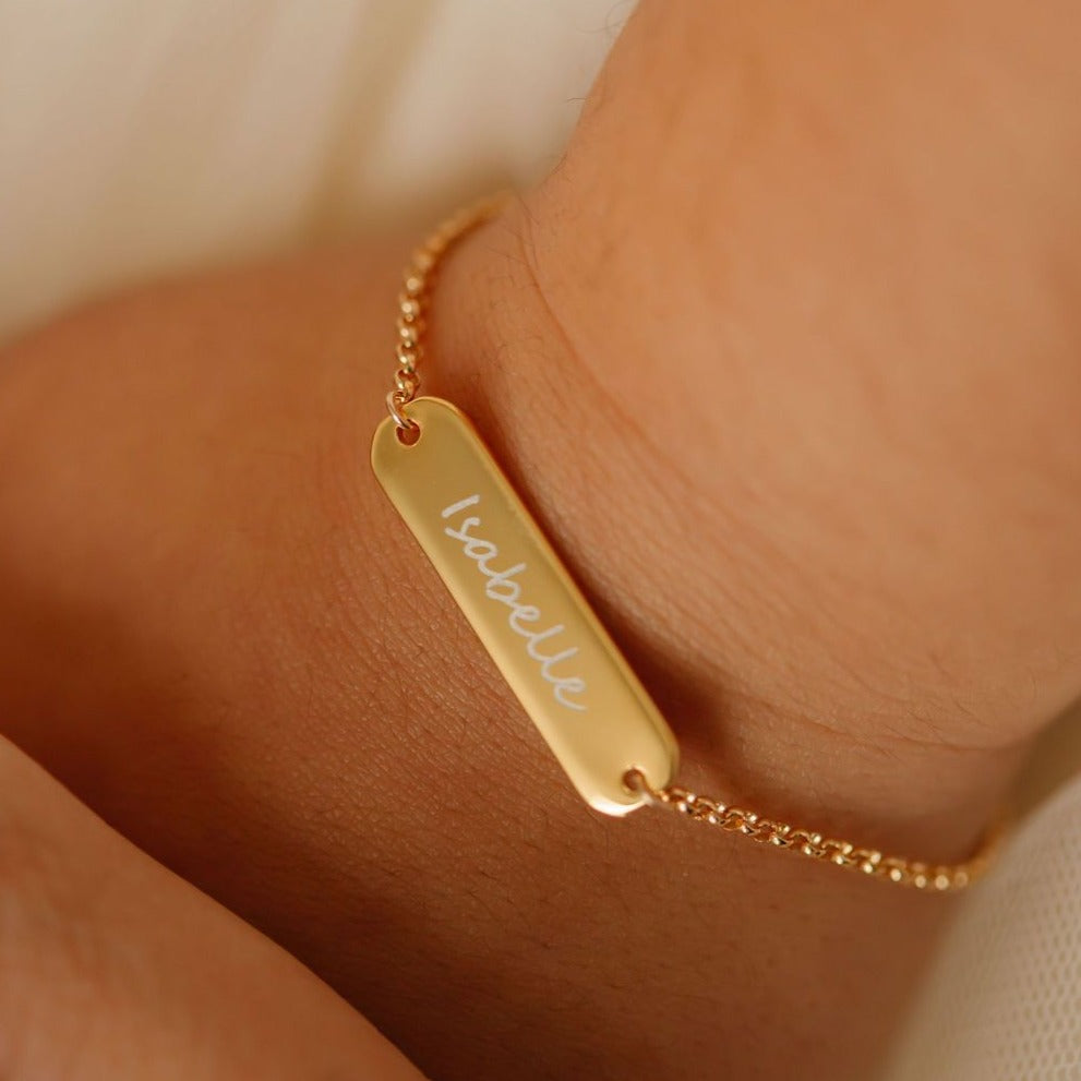 Custom Handwriting Bar Bracelet - M E I R A K O