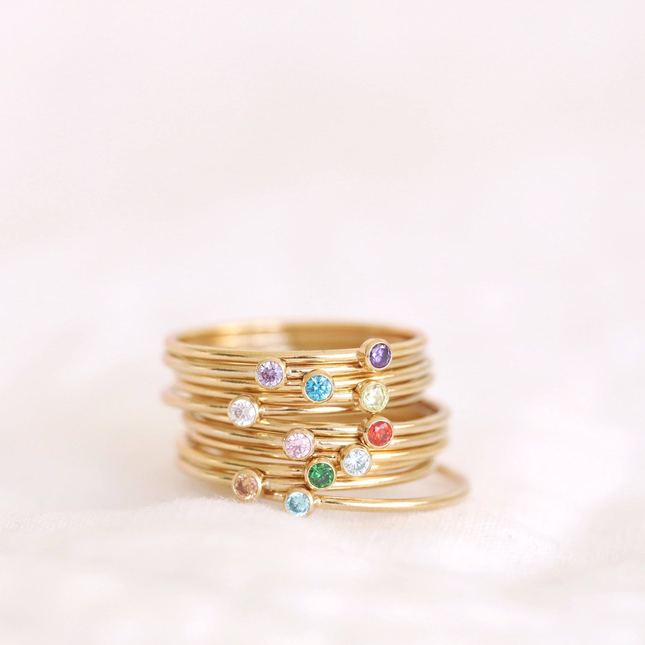 Stackable birthstone rings canada online