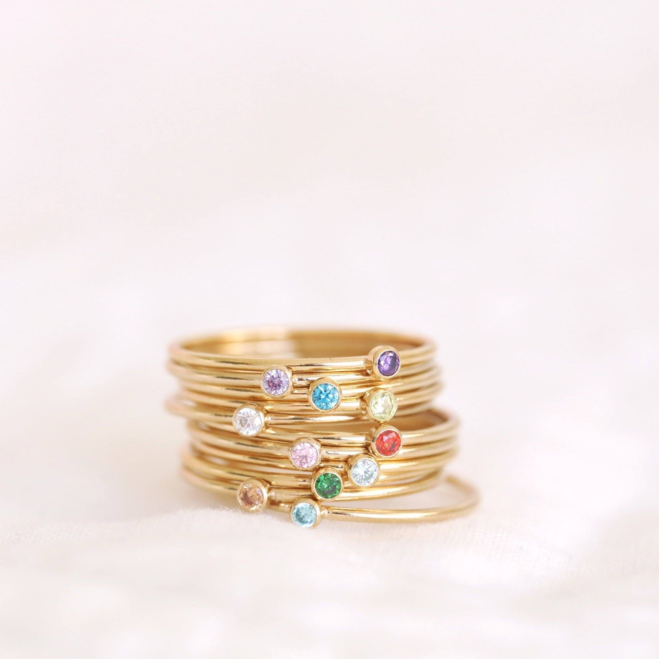 Handmade birthstone rings made with sterling silver and gold-filled, ethically and sustainably made birthstone rings made in Canada