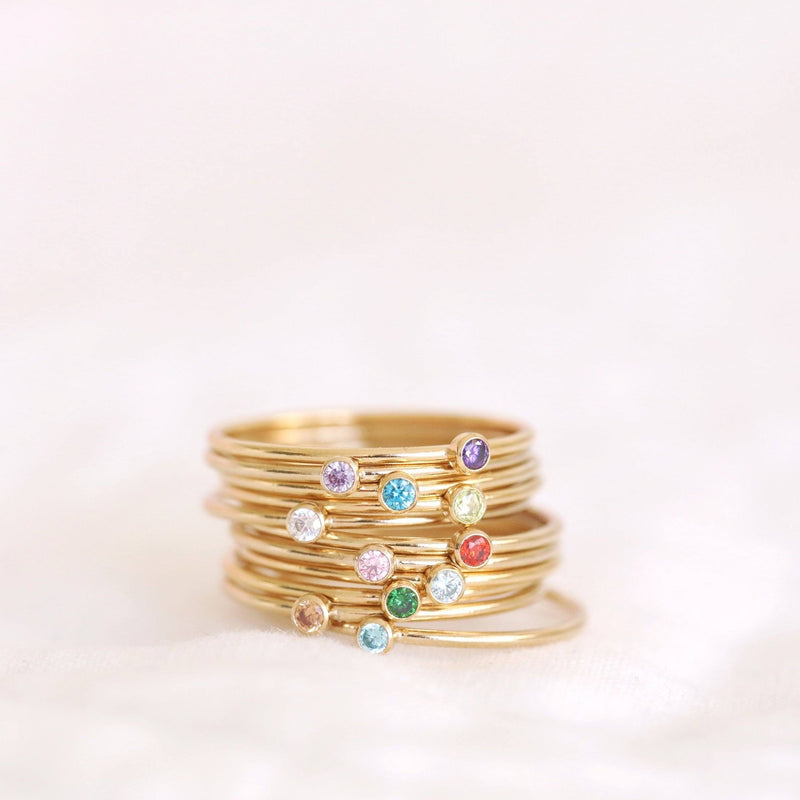 Handmade birthstone rings made with sterling silver and gold filled. Handmade birthstone rings sustainably made in Canada