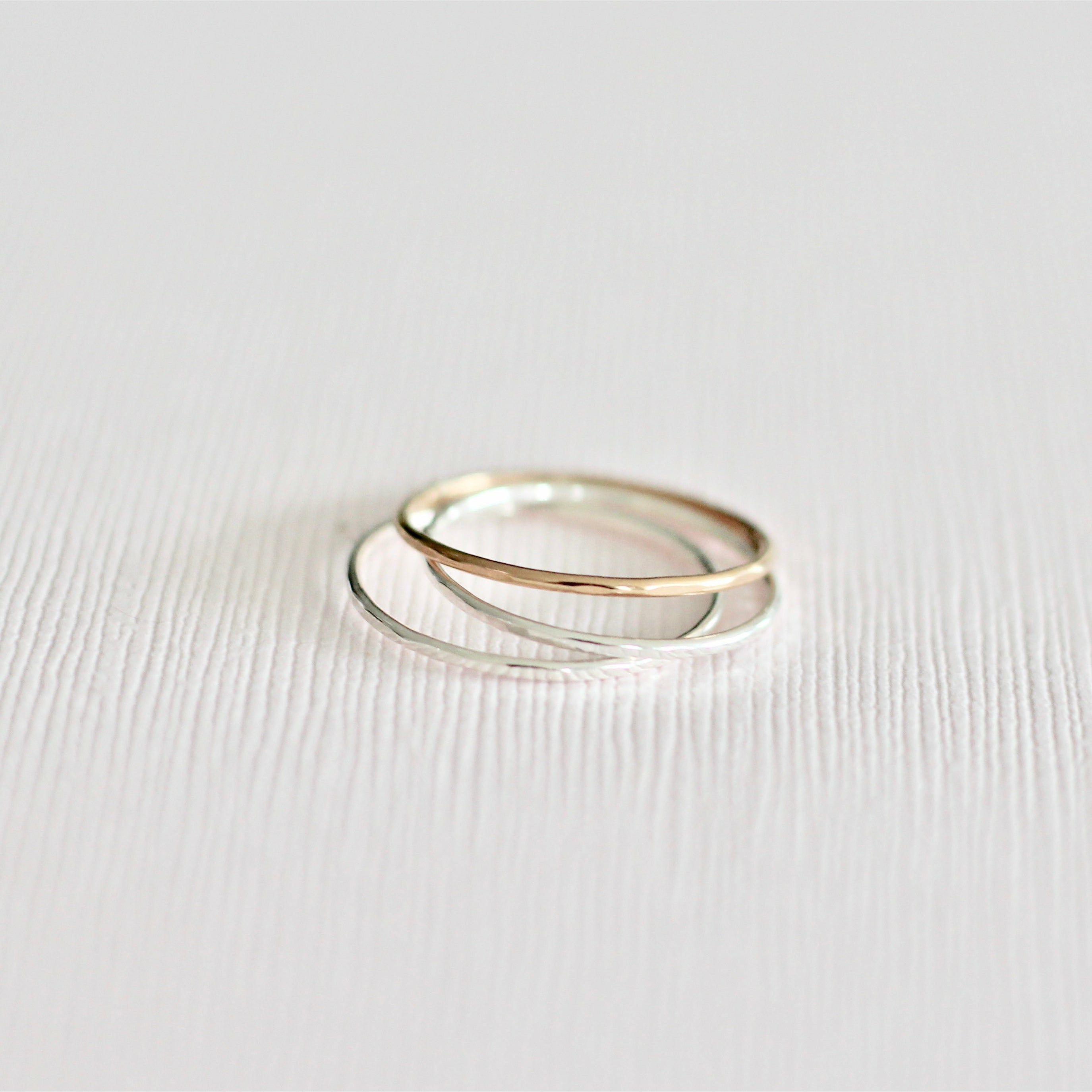 stackable minimal rings made with sterling silver and gold filled in Canada