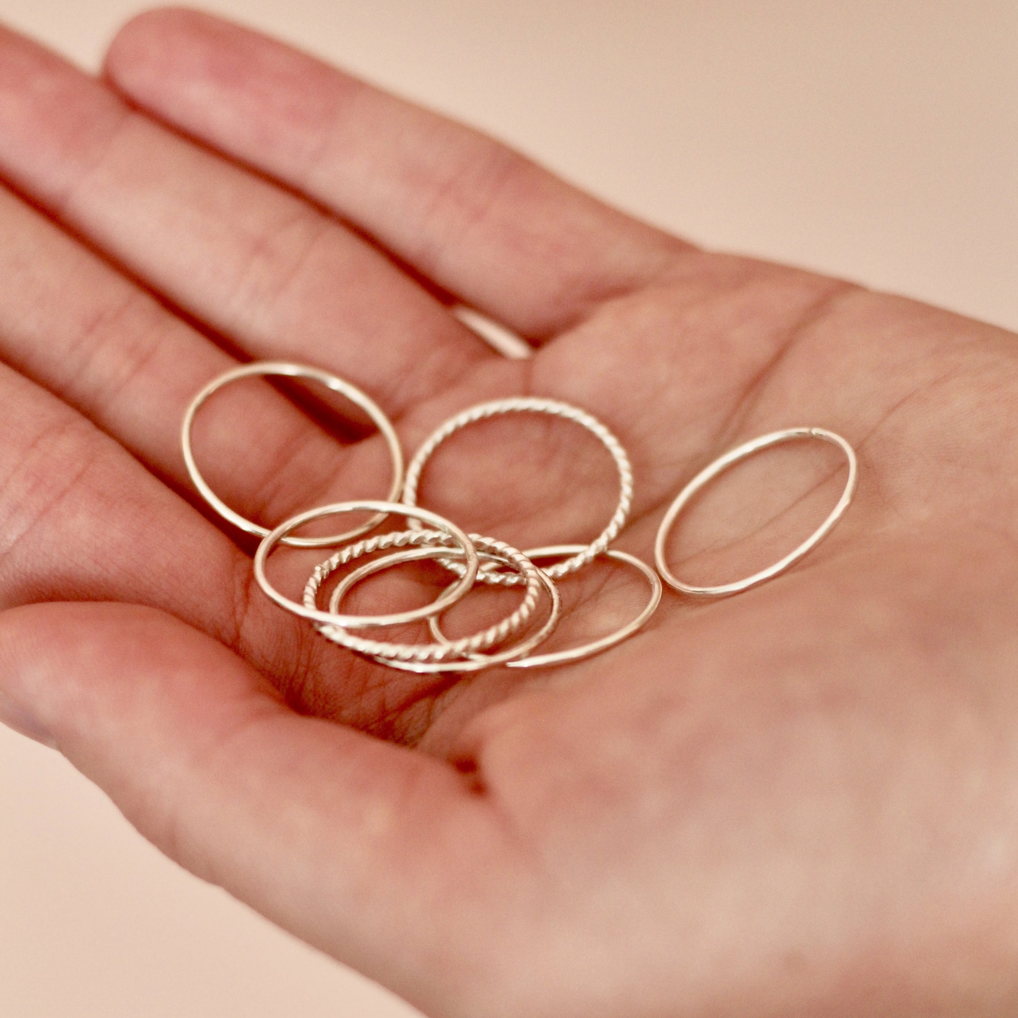 stackable sterling silver rings minimal look