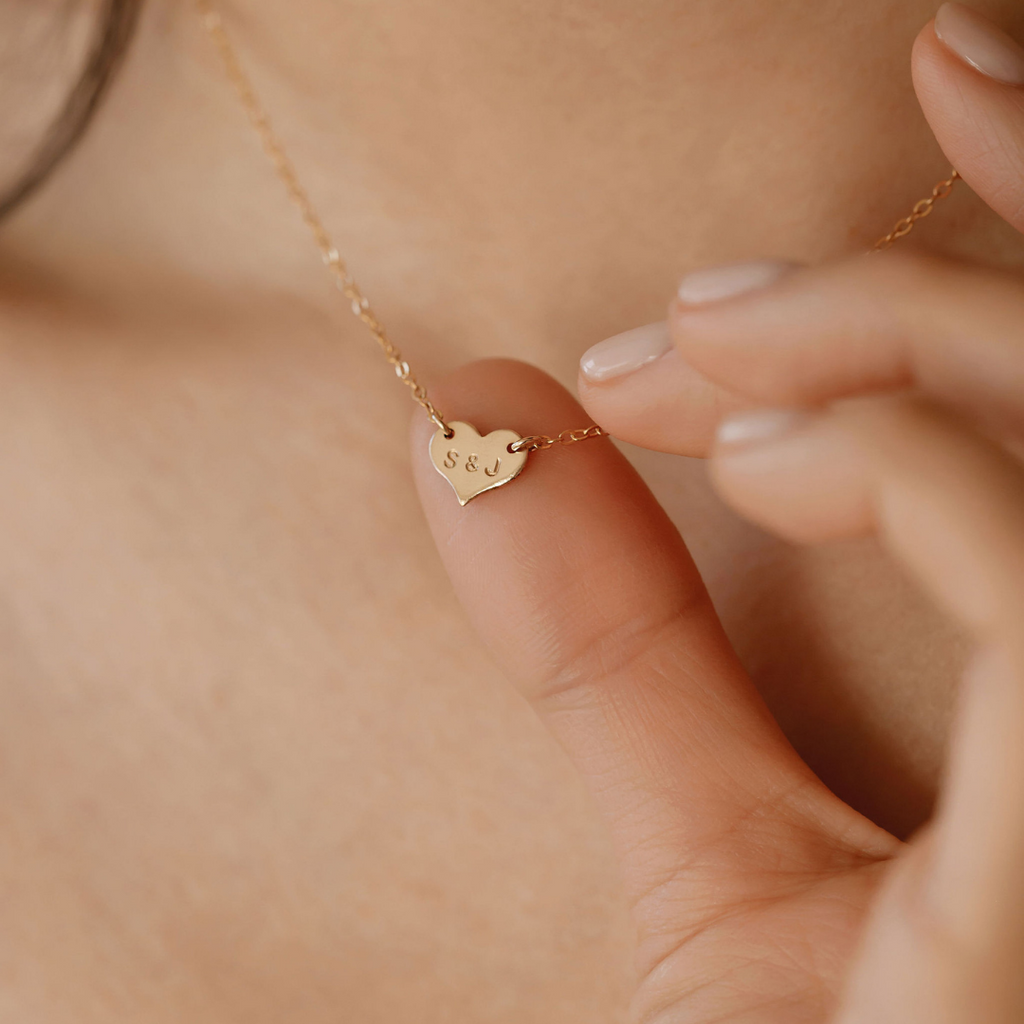 hand stamped sweetheart necklace