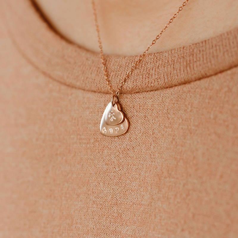 double heart zodiac necklace